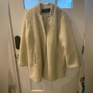 Plus size cream teddy bear jacket